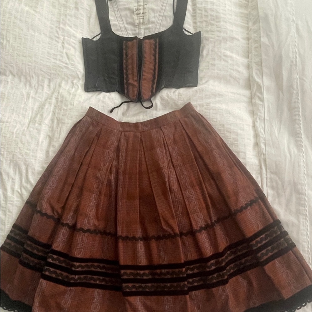 Women’s Traditional Brown and Black Dirndl Set
